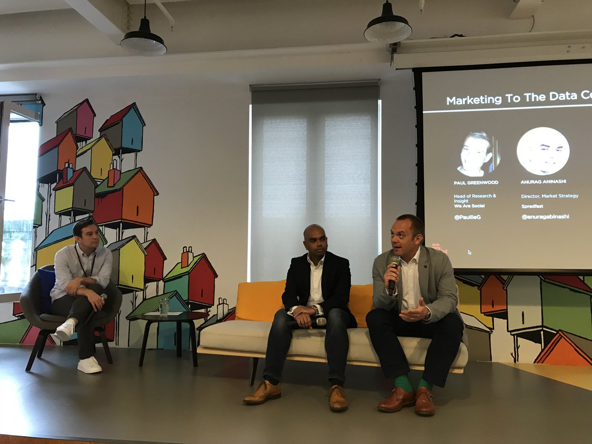 wearesocial's tweet photo. Joining @PaullieG on stage at this morning's #DataConscious briefing, @Spredfast's @anuragabinashi and @ThomasCookUK's @Bsaholland discussing the impact of increased awareness of data privacy and consumer understanding of the value of their data. https://t.co/9MMIyHfhdj https://t.co/bCYAtIetff