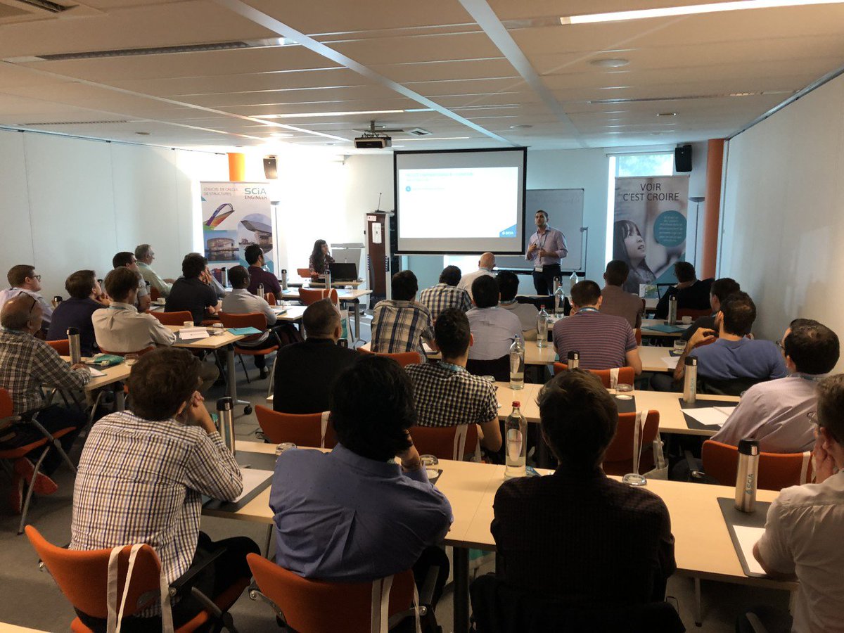 SCIA_Official's tweet photo. Getting started at our User Conference in Namur (BE), talking about our new #SCIAEngineer18 all day. First topic: showcasing the enhanced user experience of SCIA Engineer 18! https://t.co/Xx61lQmBeu