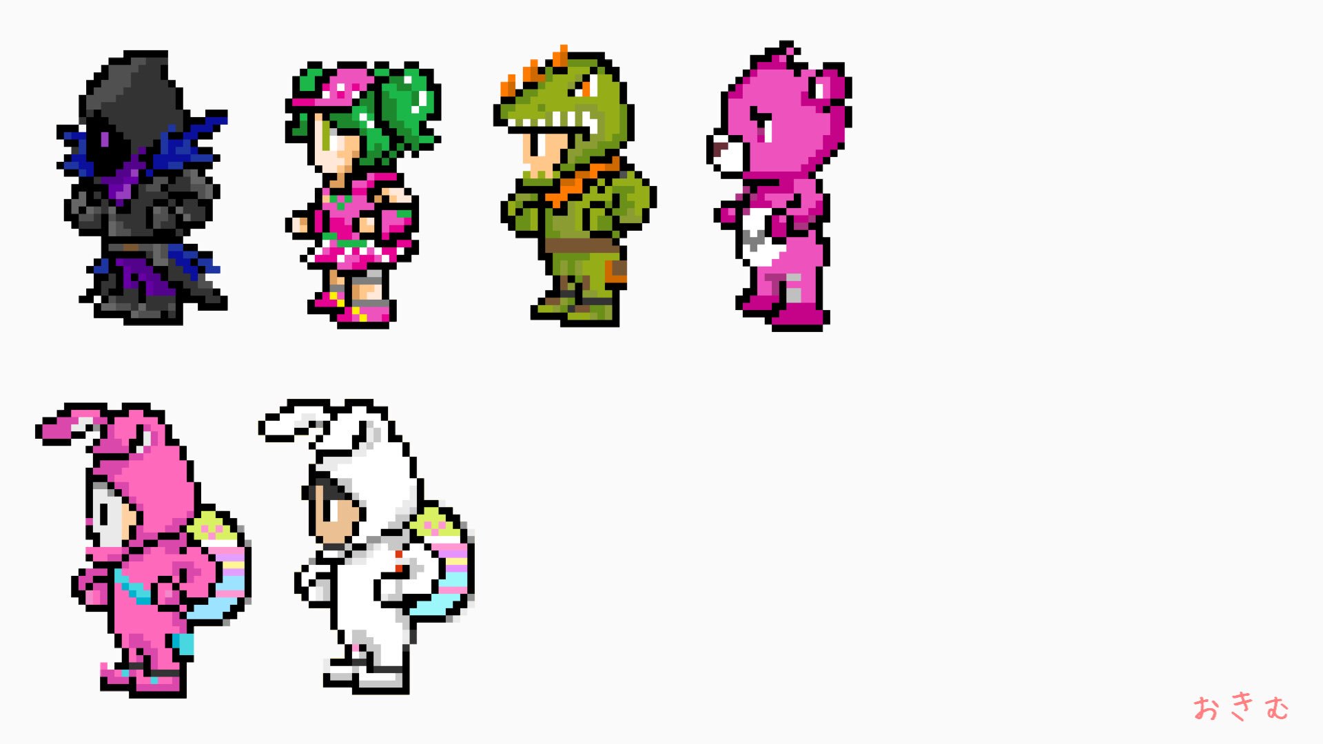 おきむ 今回はff風ドット絵で ウサちゃんたちを作りました この前のキャラと並べると 可愛さ増し増し 笑 Fortnite Fortnite Fortnite フォートナイト T Co Zrysriuyp7 Twitter