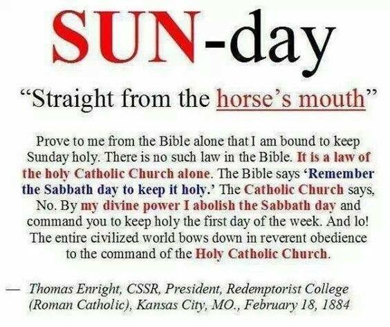TMACC77's tweet photo. Christians claims that Sunday is the Holy Day 👇🏿👇🏿👇🏿👇🏿👇🏿👇🏿👇🏿👇🏿👉🏿👉🏿👉🏿 Read 🔥🔥🔥. 2 Thessalonians 2:11
 
“And for this cause God shall send them strong delusion, that they should believe a lie:” 
King James Version (KJV) https://t.co/L3NYS66nac