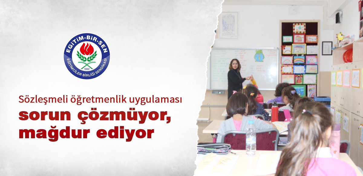 Öğretmeni eşi ile işi, sağlık ile işsizlik arasında tercihte bulunmaya zorlayan, öğretmenler odasında ayrımcılık oluşturan, öğretmenlik mesleğini ve öğretmenin itibarını zedeleyen sözleşmeli öğretmenlik uygulamasına derhal son verilmelidir.

 ebs.org.tr/manset/4590/ebs
