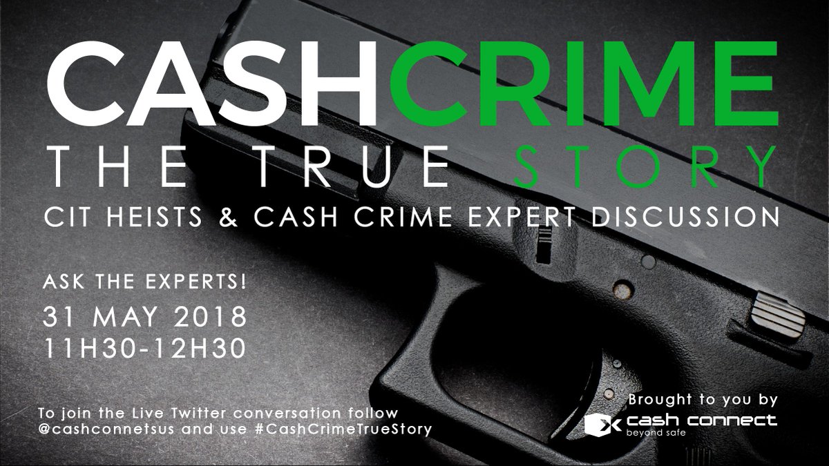 One  more day to go until our expert panel discussion around CIT and Cash Crime. Diarise it and become part of the conversation, by following #CashCrimeTrueStory. We will also get some insight behind #HeistTheBook from <a href="/anneliseburgess/">anneliese burgess</a>.  <a href="/Abramjee/">Yusuf Abramjee</a> <a href="/R_G_Phillips/">Richard Phillips</a>