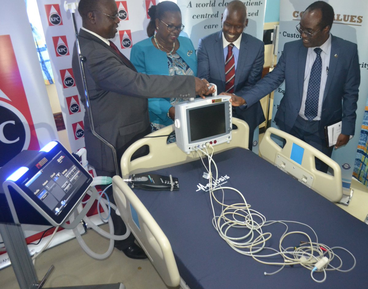 KNH_hospital's tweet photo. KNH received a donation of ICU bed from Kenya Pipeline Company on 30th May 2018. The bed was handed over to Ag. CEO Dr. Mutie by KPC CEO Mr. Joe Sang. The event was graced by KNH Board Chair I.G (Rtd) David M. Kimaiyo @IGkimaiyo and KPC Board Member Felicity Biriri. https://t.co/XhU3MpZzoY