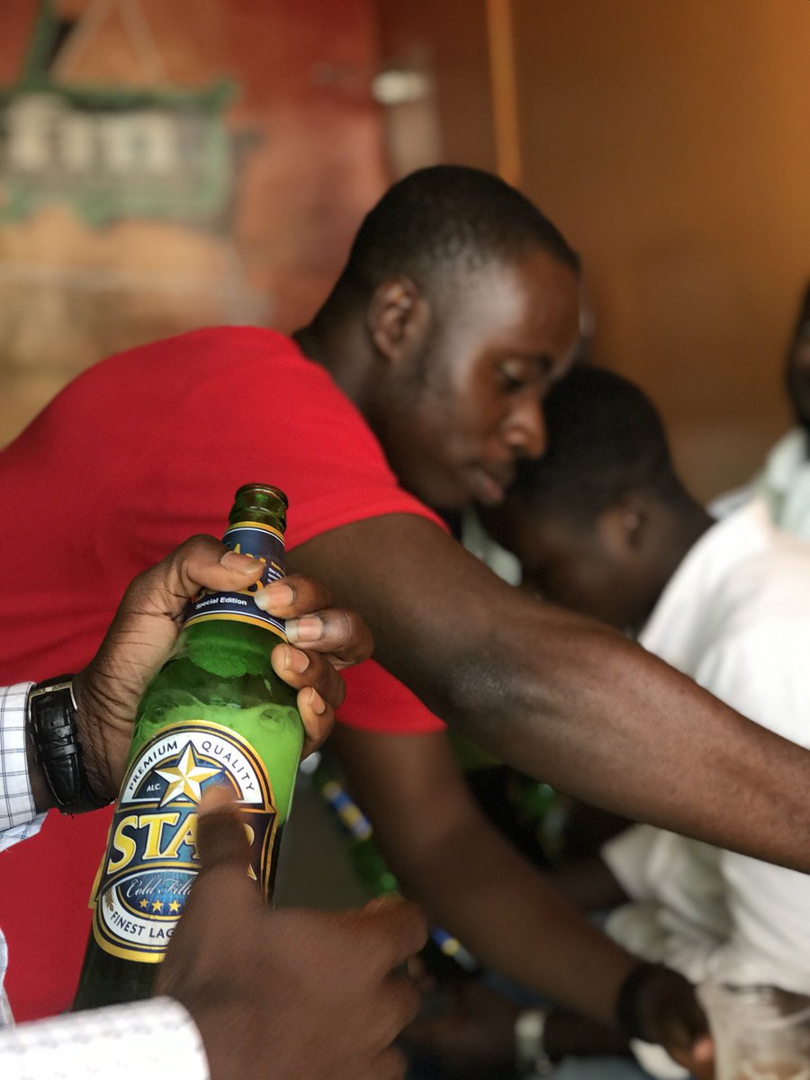 RevErskineGH's tweet photo. My Team sharing the Liquid Gold after a good show last weekend!!  Grab your Star Beer &amp; #ShareTheLiquidGold after a hard day’s work!! Don’t forget to check under the crown cork; what you see is what you get and it might just be Gold! #starWinGoldPromo by @StarBeerGh https://t.co/uMSZy8JoDr