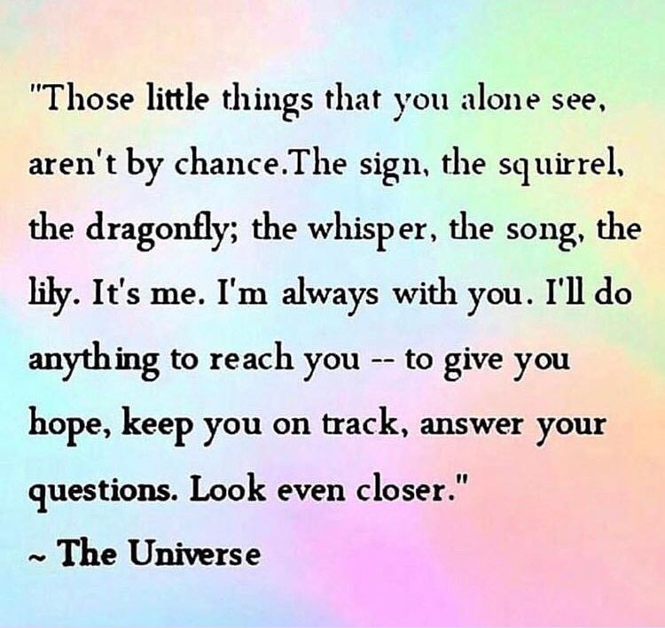 I believe in signs from the universe 💫