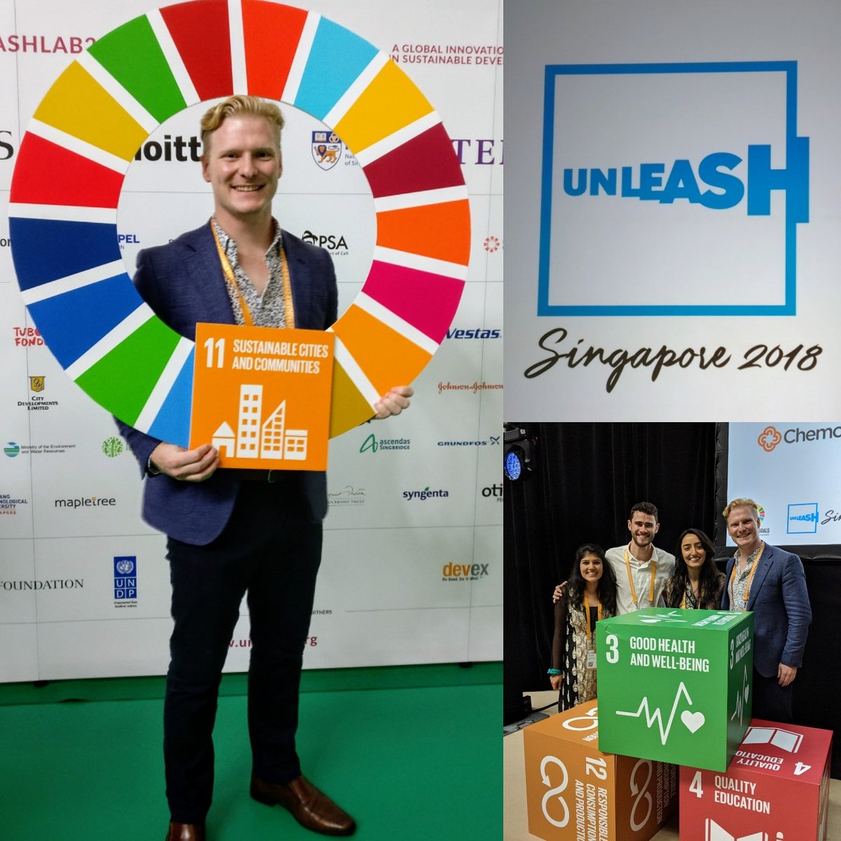 ianrhysbuck's tweet photo. Excited to join 1000 global talents at UNLEASH Lab 2018 to collaborate and develop solutions to the UN SDG's in Singapore. We will ideate, develop and present our solutions to a panel of judges with funding opportunities over the course of the week.
#UNLEASHLAB2018 https://t.co/vXQP8DVEY5