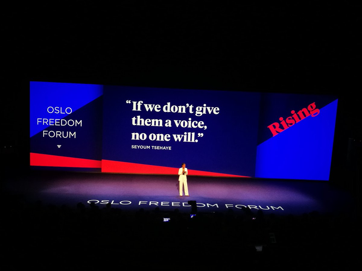 CatharinaBu's tweet photo. - I raise my voice because it is my obligation. We have no excuse to stay silent, says Vanessa Berhe fighting for her uncle and human rights in #Eritrea  #OsloFF https://t.co/KdJa4BMU0s