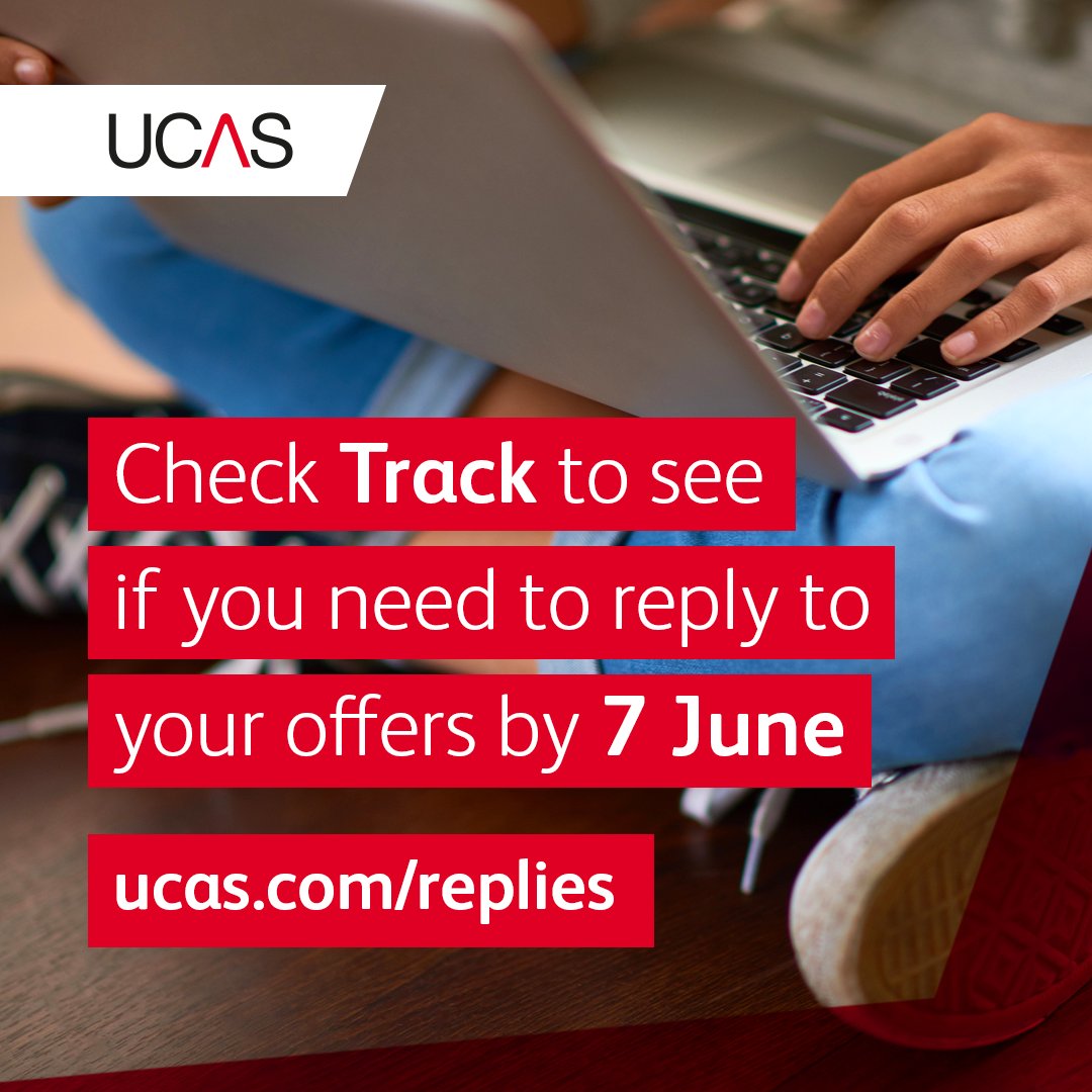 ucas_online's tweet photo. You must reply to your offers in Track tomorrow if you had decisions from all your unis by 3 May. https://t.co/xtsvsXJZ6D https://t.co/oKiuH5ewh1