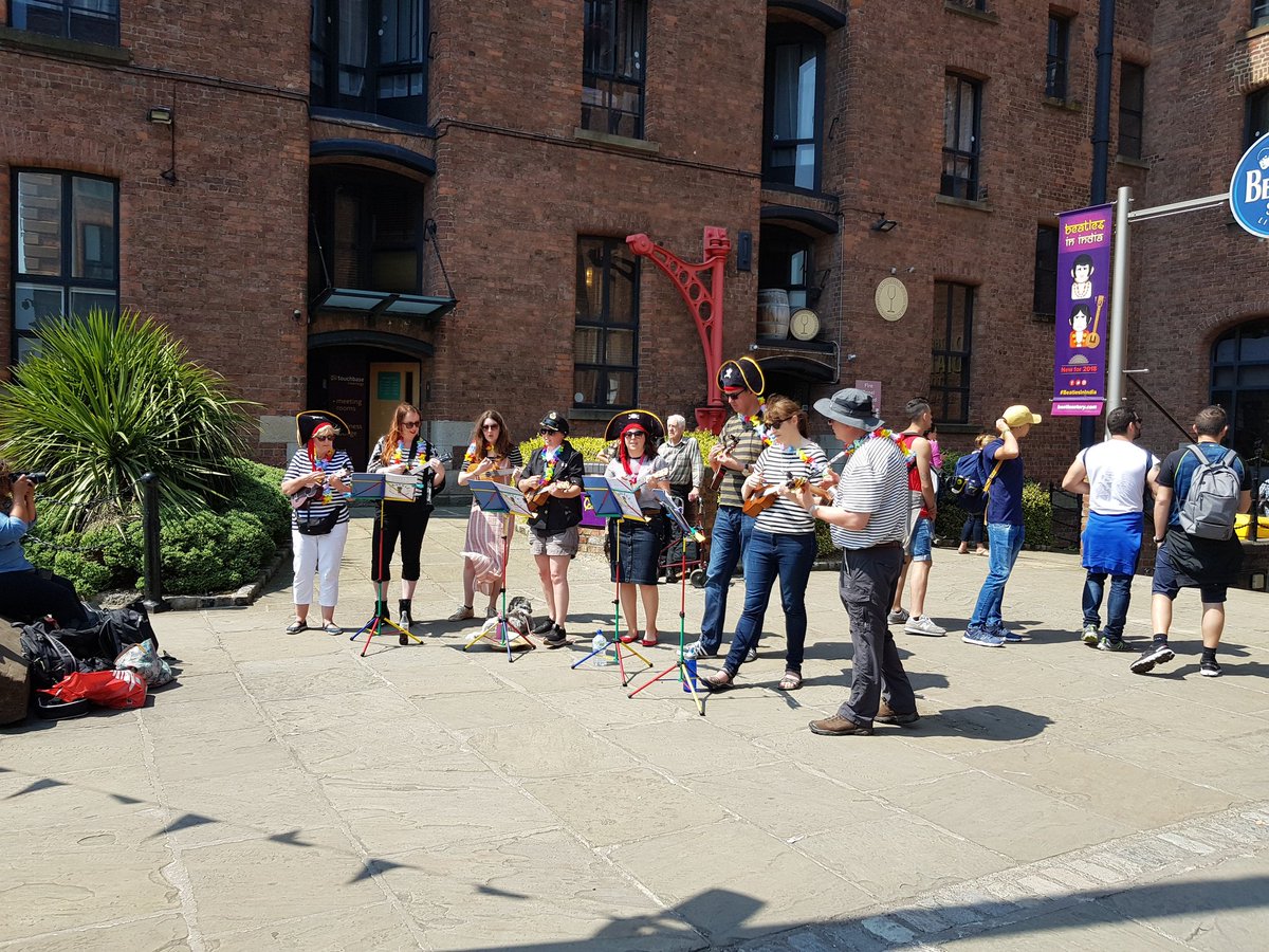 The fabulous <a href="/UkuleleClubLive/">Ukulele Club</a> @UkuleleClubBoss playing at #TallShipsLiverpool festival outside the #beatles museum <a href="/theAlbertDock/">Royal Albert Dock Liverpool</a>