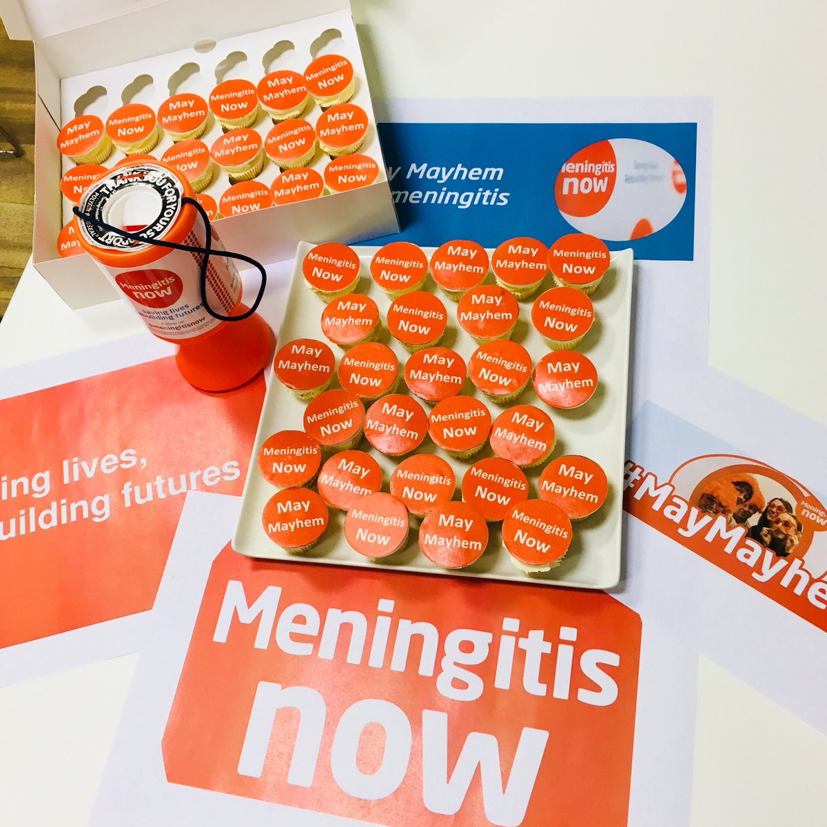 AniaBean's tweet photo. London office #MayMahem cupcake sale for @MeningitisNow today. Glad I haven’t had breakfast yet! @irwinmitchell https://t.co/auxA5RboRq