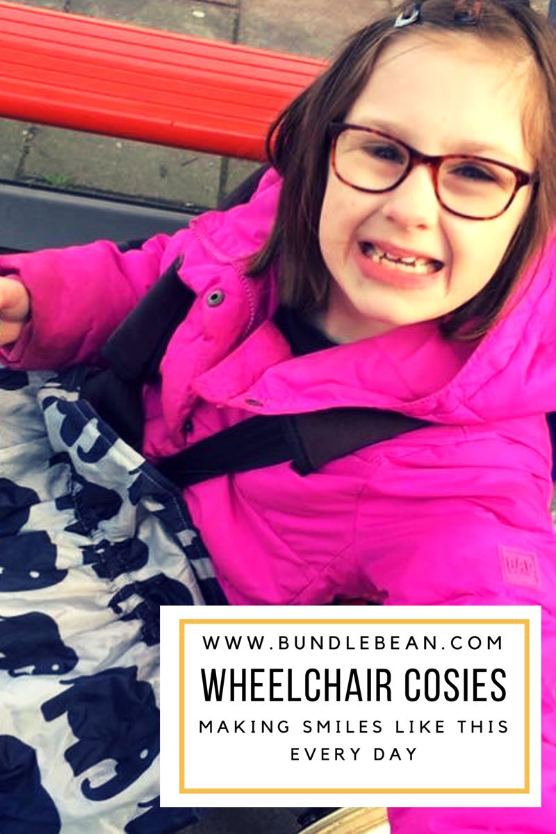 BundleBean's tweet photo. Love that our BundleBean Wheelchair cosies put big smiles like this on our BundleBeanies faces! ❤️ 

#snug #funkypattern #wheelchairfashion #bigsmile #smilemonth #WednesdayMotivation # https://t.co/4cXIGH7D87