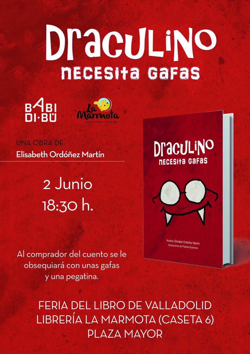 #yosoydraculinero os espero a todos este sábado por la tarde en la feria del libro en Valladolid en la plaza mayor... No os quedéis sin draculino y su regalo para los más pequeños.