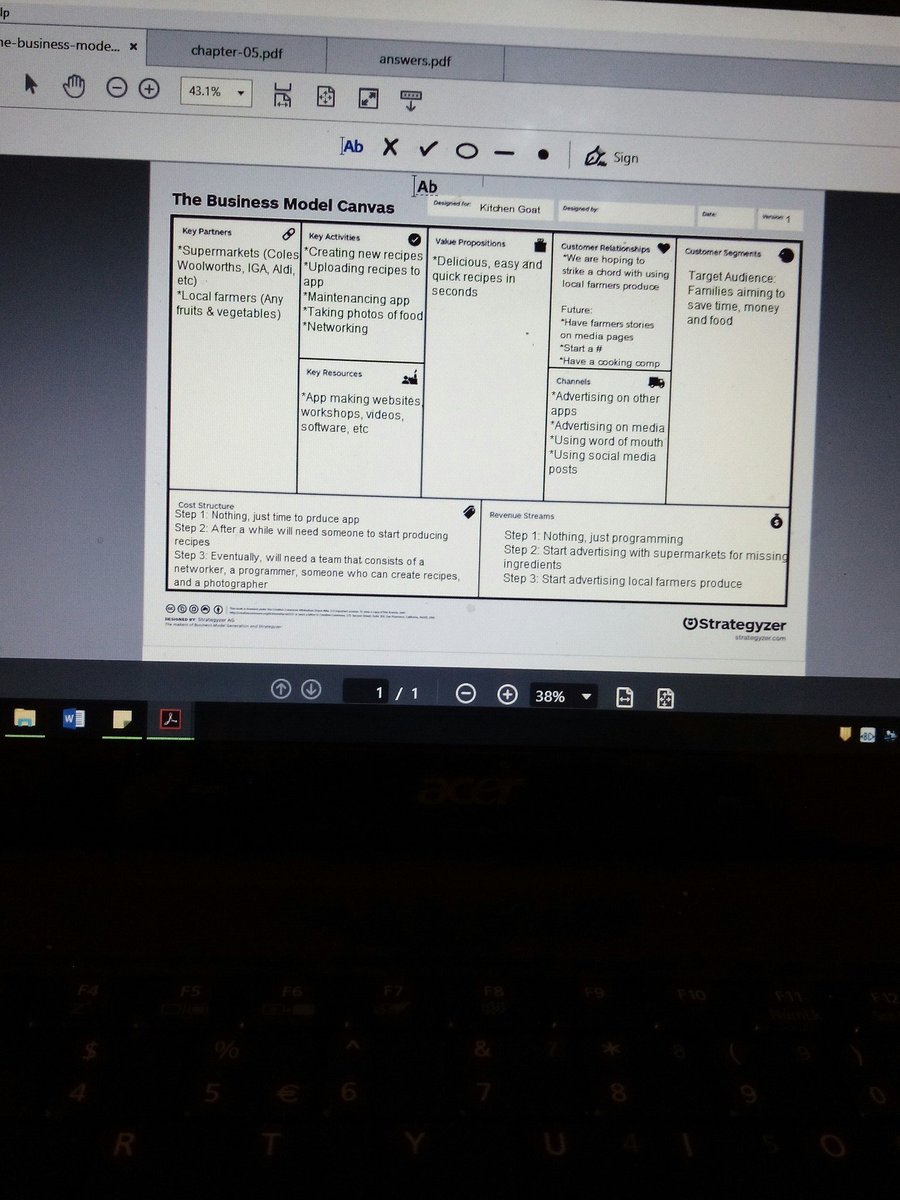 Just finished a business model for Kitchen Goat 🐐 #YSComp #AdvanceQld