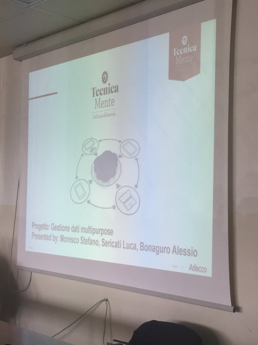 MantovanHeidi's tweet photo. 6’ progetto in gara al #TecnicaMente2018 del CHILESOTTI .... GESTIONE DATI MULTIPURPOSE
@AdeccoItalia https://t.co/GRhbEVCsuh