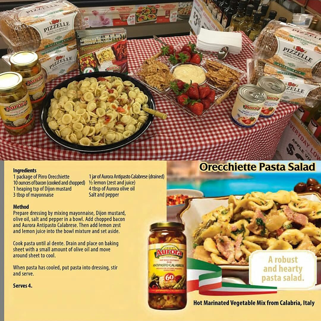 AuroraImporting's tweet photo. The perfect dish for backyard entertaining ! Make your next pasta salad with a kick just by adding our delicious Spicy Calabrese vegetable mix or our spicy Muffaletta.  ( also avialable on mild) 
#orichette #pasta #pastasalad #recipe #recipes #recipeoftheday #gramoftheday https://t.co/9RfA24QEzo