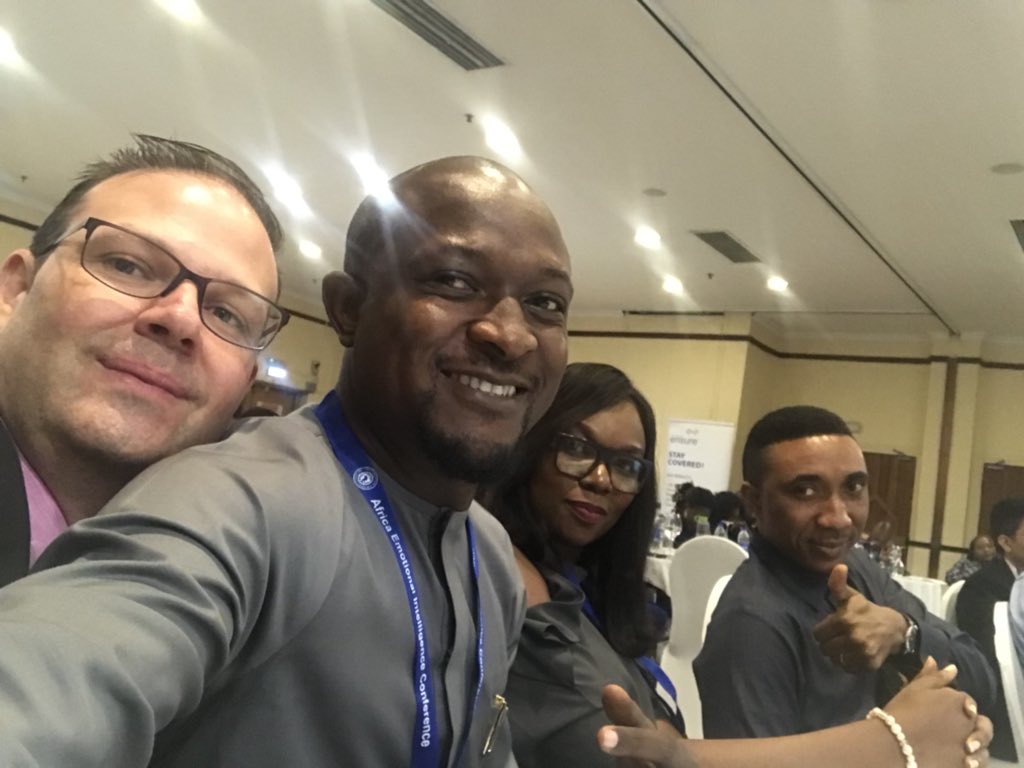sobafemi's tweet photo. #AEIC2018 #EQ4Africa #250MillionEIAfricans
Africa Emotional Intelligence Conference in Sheraton Lagos.
With .@MrLeverage1 .@izefuaspeaks #ShawnCornet and my humble self. https://t.co/XUSTsHx804