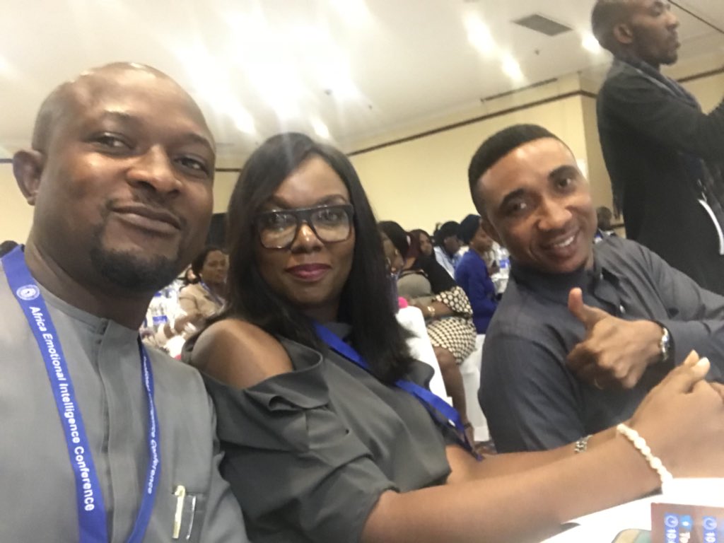 sobafemi's tweet photo. #AEIC2018 #EQ4Africa #250MillionEIAfricans
Africa Emotional Intelligence Conference in Sheraton Lagos.
With .@MrLeverage1 .@izefuaspeaks #ShawnCornet and my humble self. https://t.co/XUSTsHx804