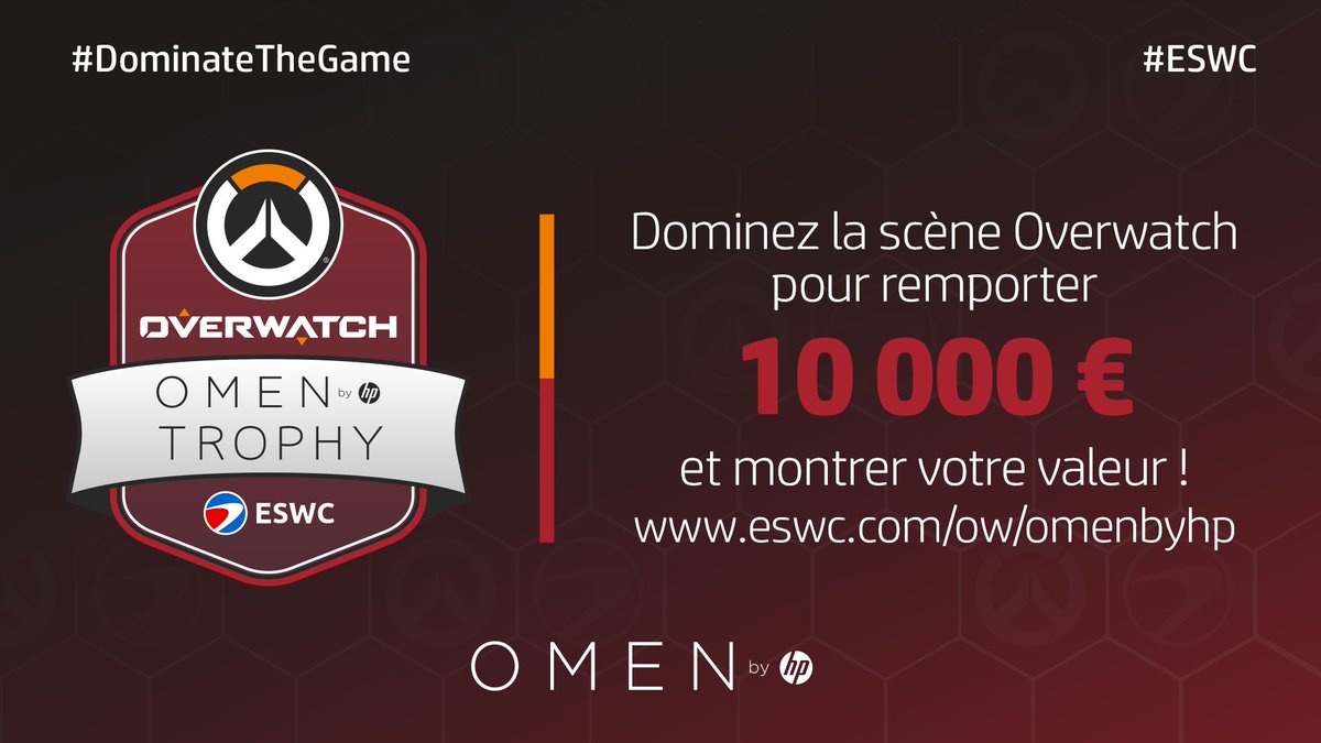 OMENbyHP_fr's tweet image. Héros, répondez à l&apos;appel et prouvez votre valeur lors du Overwatch OMEN by HP Trophy avec #ESWC ! 

- 4 Qualifiers online   
- Finale en live à l&apos;Esport Arena, cast par le crew #OWL2018 
- 10000€ de cashprize 

Infos &amp;amp; inscriptions ➡eswc.com/fr/ow/omenbyhp