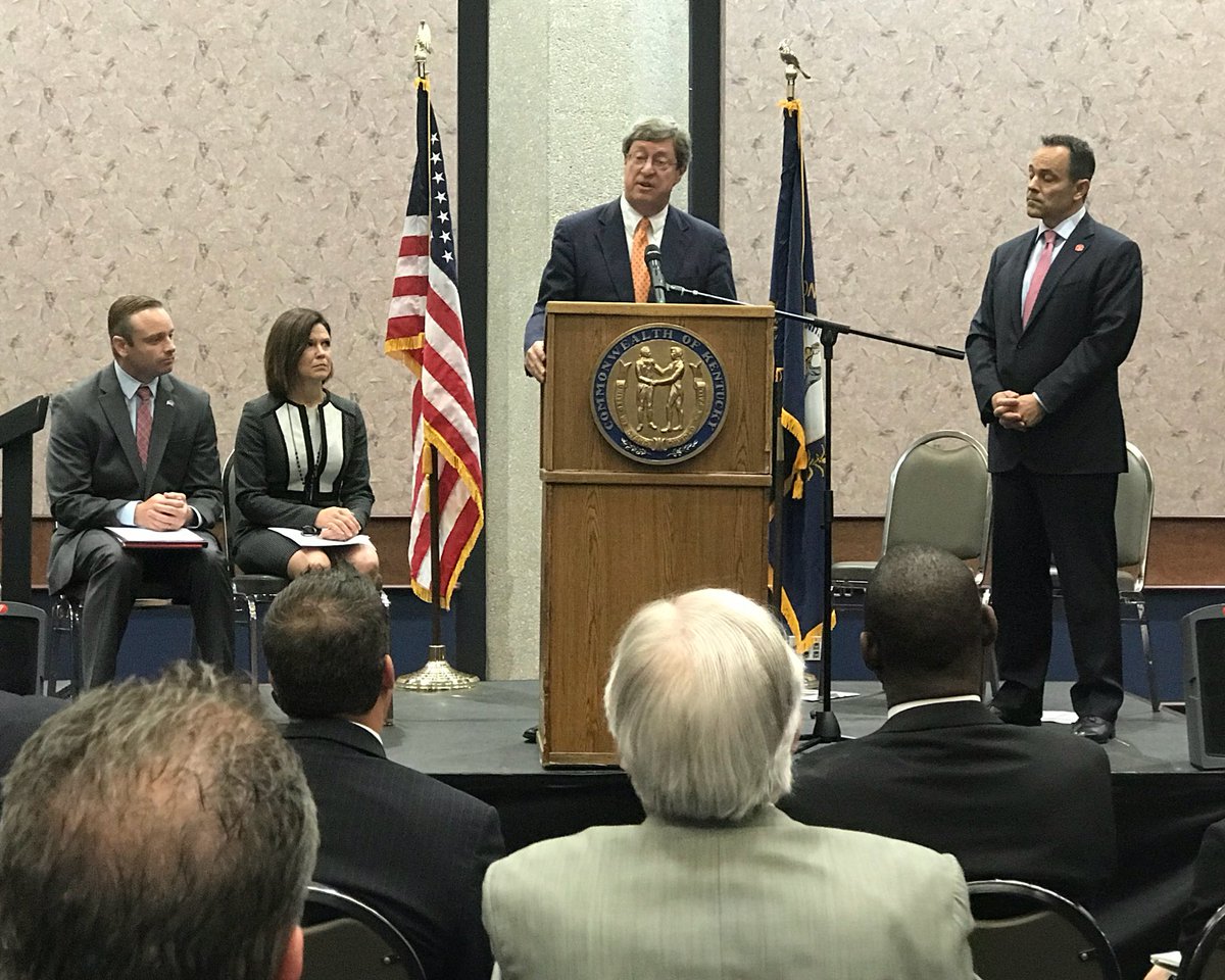CHFSKy's tweet photo. Exciting news this morning as we announced a partnership with @healthyky to help with implementation of our innovative Kentucky HEALTH Medicaid waiver.  @GovMattBevin https://t.co/T5OvPq5WJd
