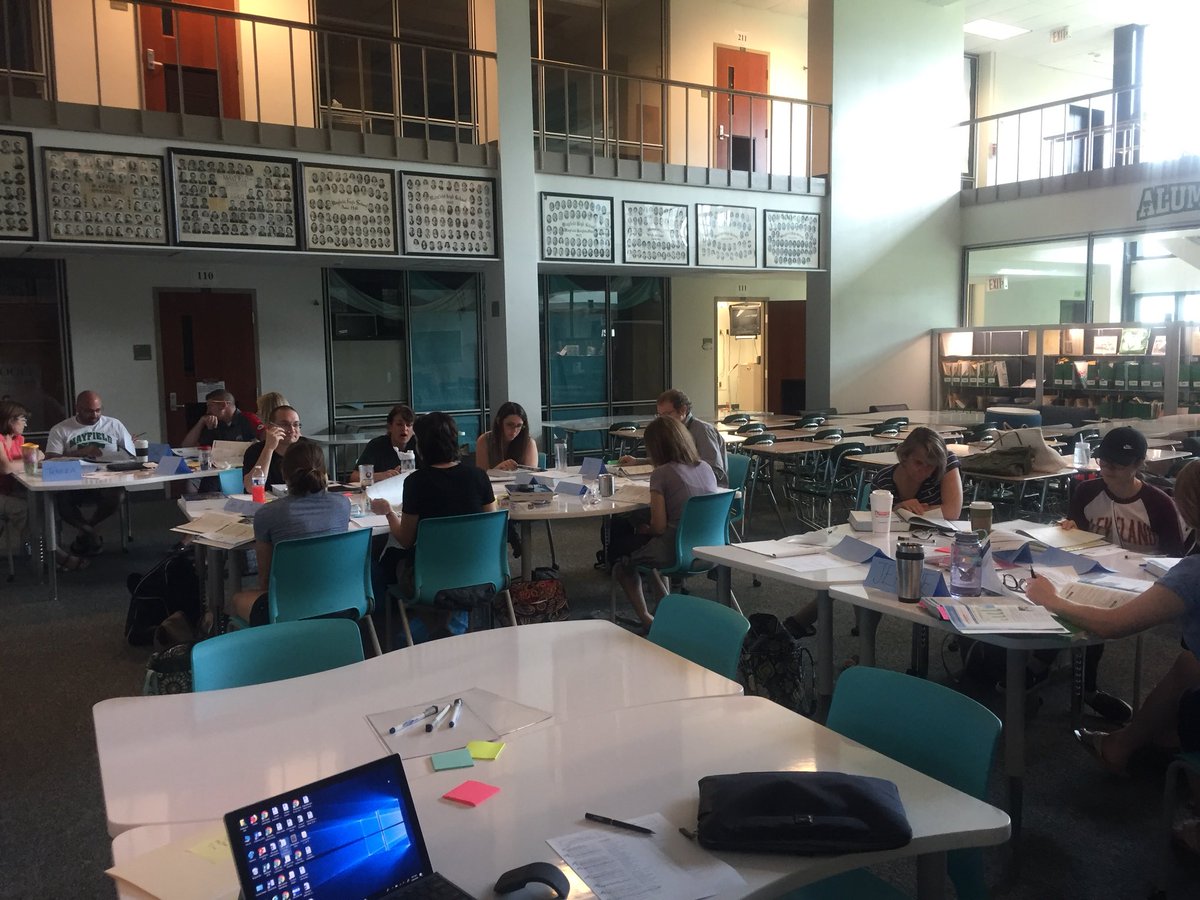 MrSheppardMMS's tweet photo. 6, 7, 8, and 9th grade math teachers working hard on updating their curriculum during the first week of summer break. #mathneverstops @MMSOurHouse @MMSOurHouseAP @WildcatMHS @MfcsdCurriculum https://t.co/xrYwsVhnxX
