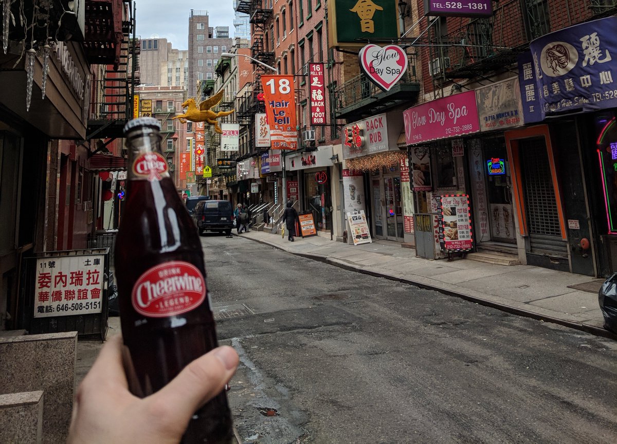 DrinkCheerwine's tweet photo. Big cherry flavor in the Big Apple. #CheerInTheAir Cred: @charlie_trombone https://t.co/JkREuUYcUe
