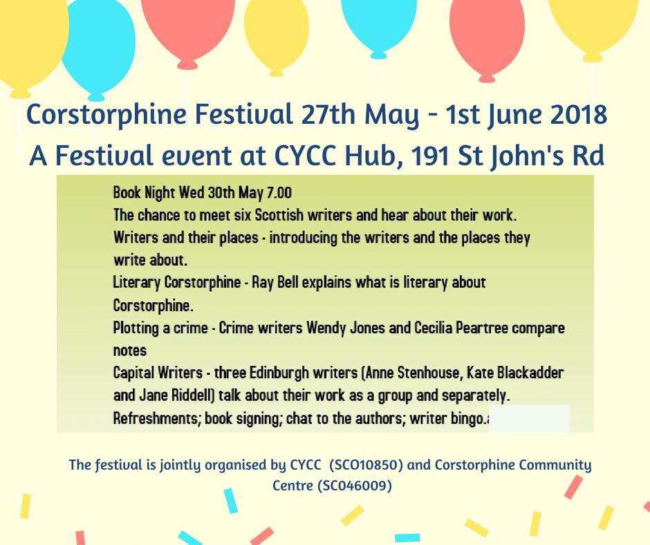 WendyHJones's tweet photo. Excited to be on the train to Corstorphin for the Book Fair with @anne_stenhouse and @ceciliapeartree amongst others. It’s the place to be tonight for all things bookish. https://t.co/V5KqQrT6KB
