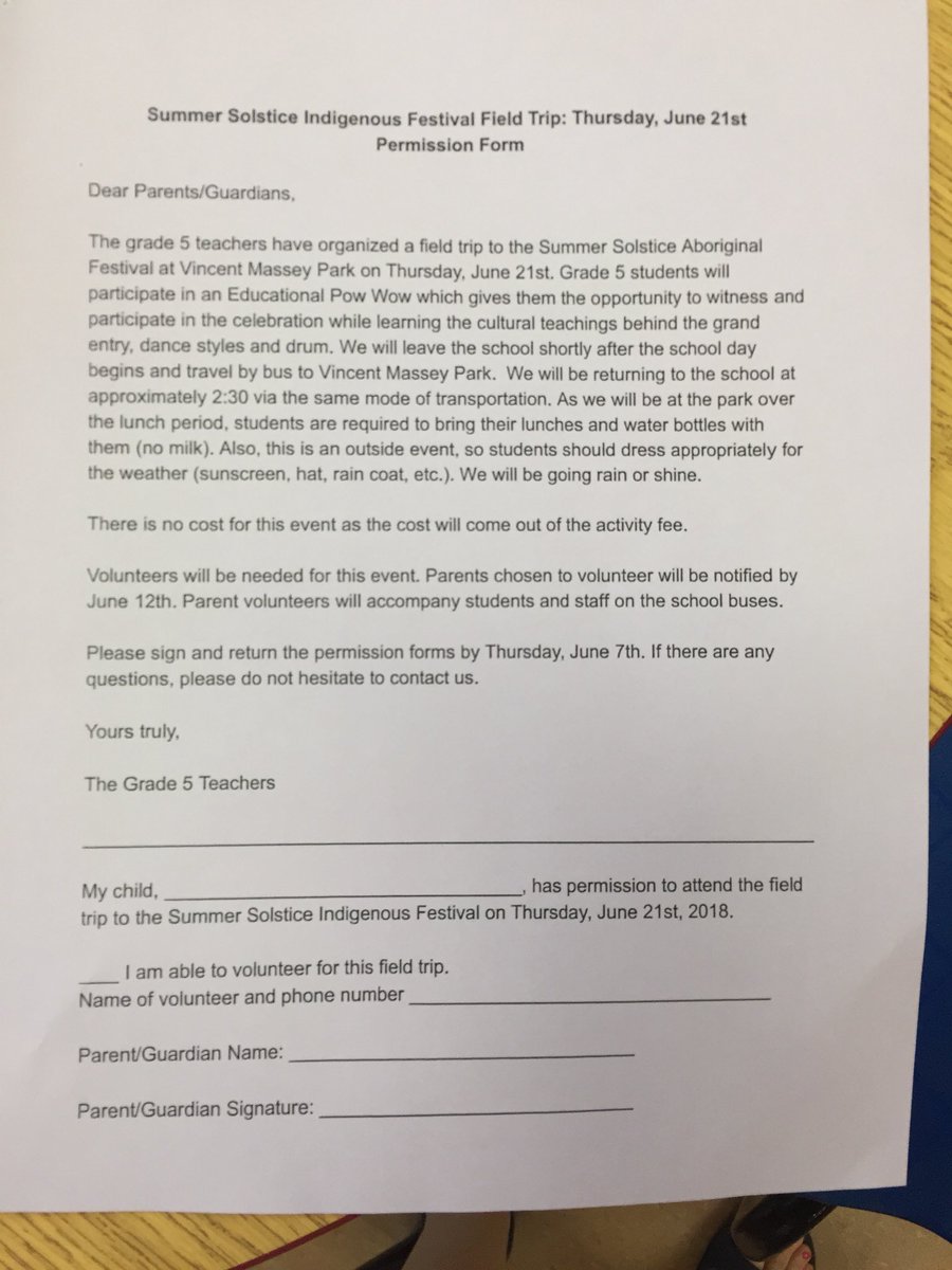 MrsSutton_Gr5's tweet photo. Summer Solstice Field trip form going home. Please return by June 7. All volunteers welcome. #and201 https://t.co/nhZvvug0Hg