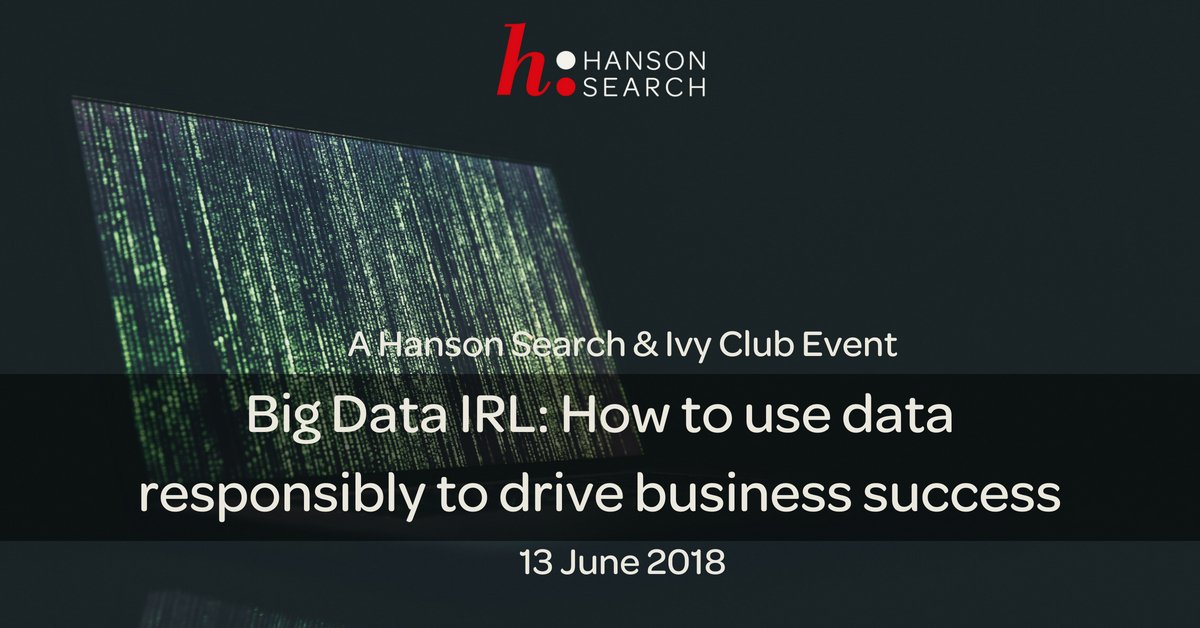 HansonSearch's tweet photo. Join us on 13 June for our event at the Ivy on BIG DATA IRL!
https://t.co/ipYMoNAYCb #HansonEvents https://t.co/PjgiEv1P1j