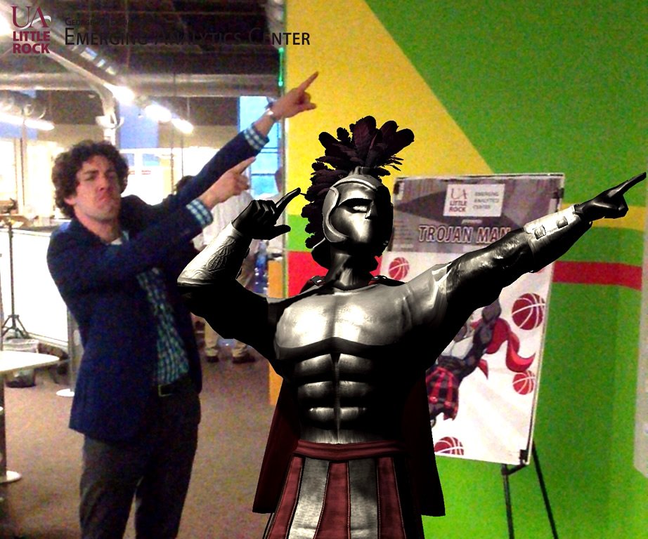 eacualr's tweet photo. The #VCFinTech group at the @VentureCenter visited the EAC @UALR and met Trojan Man https://t.co/YIfySFHMVX