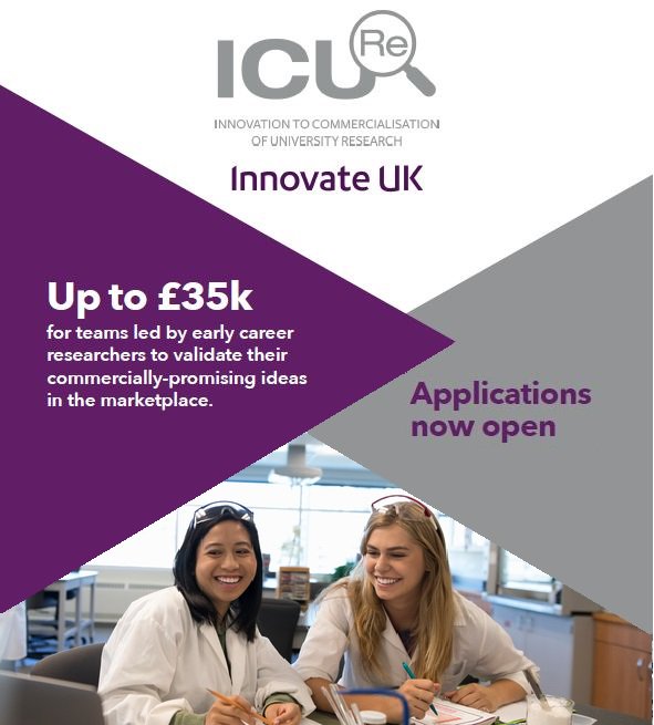brianamc's tweet photo. #icure Up to £35,000 to ‘get out of the lab’ and validate your commercially-promising research in the marketplace - https://t.co/YxkjzGuxwV https://t.co/02adcj92Z3