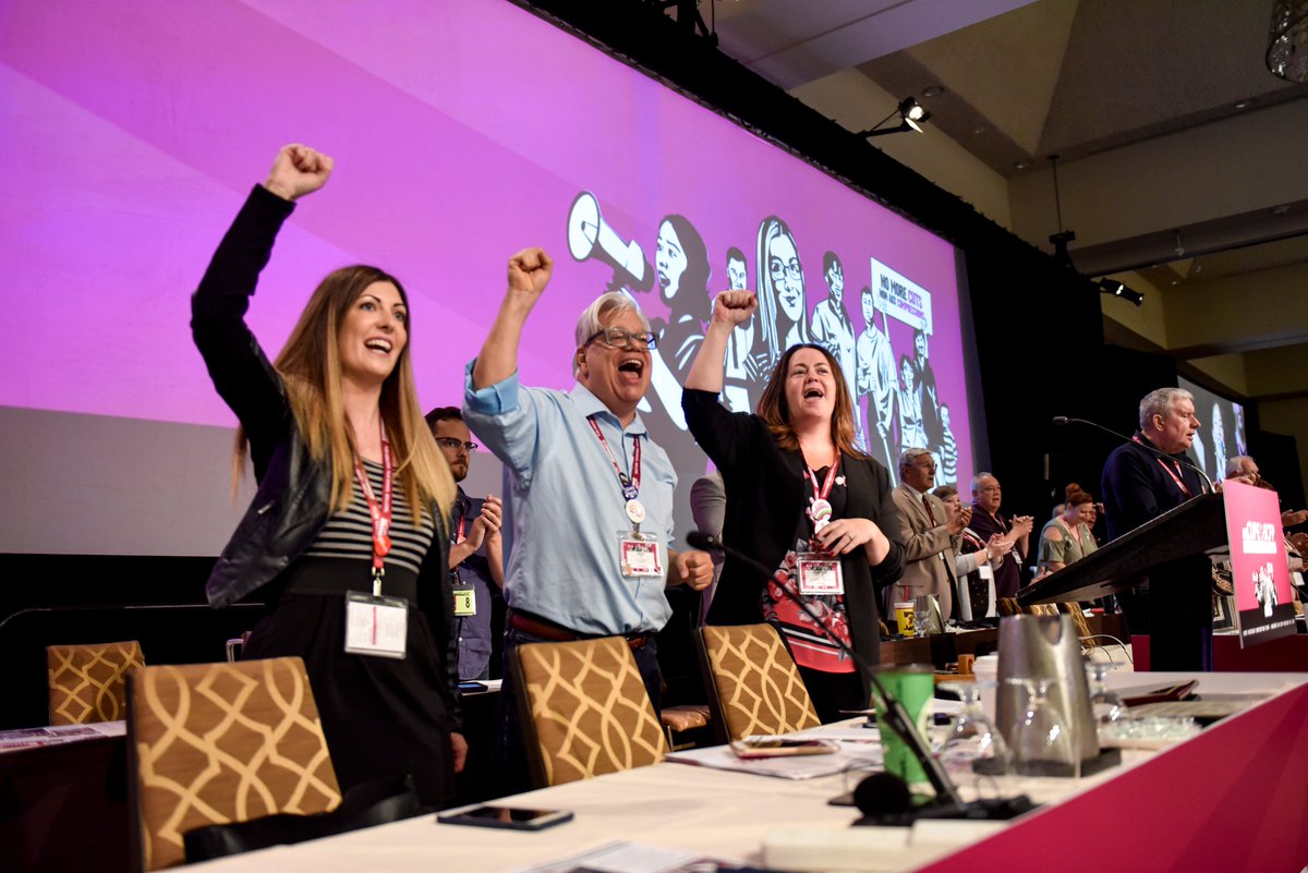 CUPEOntario's tweet photo. CUPE Ontario Convention 2018 kicks off with an aboriginal opening, community recognition, &amp; equality fightback. // #CUPEON18 #DemandBetter https://t.co/Lhee4vACoR