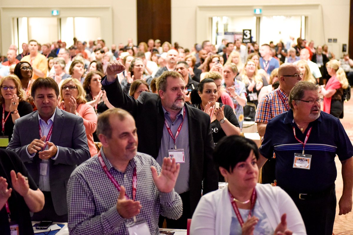 CUPEOntario's tweet photo. CUPE Ontario Convention 2018 kicks off with an aboriginal opening, community recognition, &amp; equality fightback. // #CUPEON18 #DemandBetter https://t.co/Lhee4vACoR