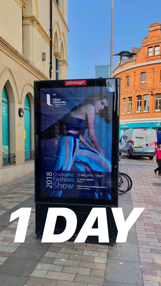 UlsterUniGFS's tweet photo. It’s tomorrow!! As seen all over belfast &amp; now come see it for real @ St. Anne’s Cathedral, Ulster University Graduate Fashion Show ✨ @cathy_cmpr @arichardson.design https://t.co/kEdx221GOf