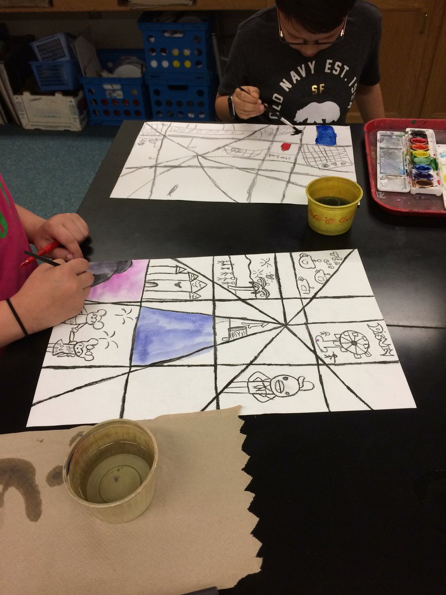 JudyEnglish123's tweet photo. Joseph Stella inspired paintings with 4th. #rcsdpirates https://t.co/RND8vSJIiK
