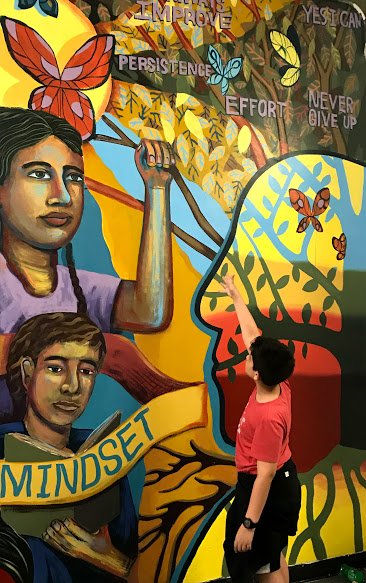 bradlander's tweet photo. Thrilled to help unveil the new @GswellMural at the Brooklyn School for Collaborative Studies and meet a few of the two dozens students who created it. #GrowthVsFixedMindset https://t.co/DBkEbkt2B4