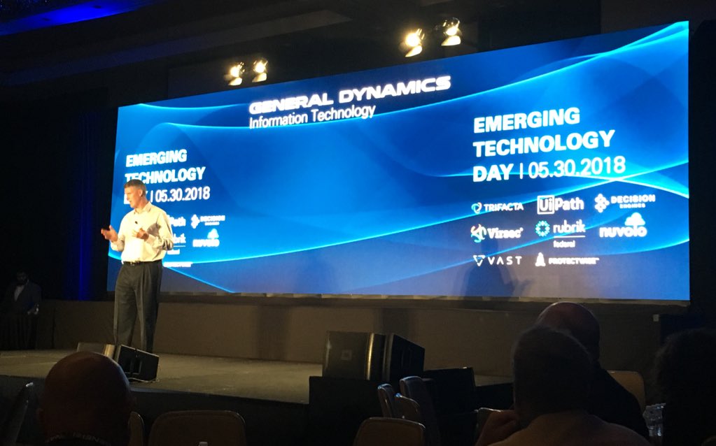 jgustavob's tweet photo. On General Dynamics IT Emerging Technology Day, several #EmergingTech companies #cyber #machinelearning #ArtificialIntelligence showcase their capabilities #GDITEmergingTech @GenDyn_IT https://t.co/J6FTPuBR2O
