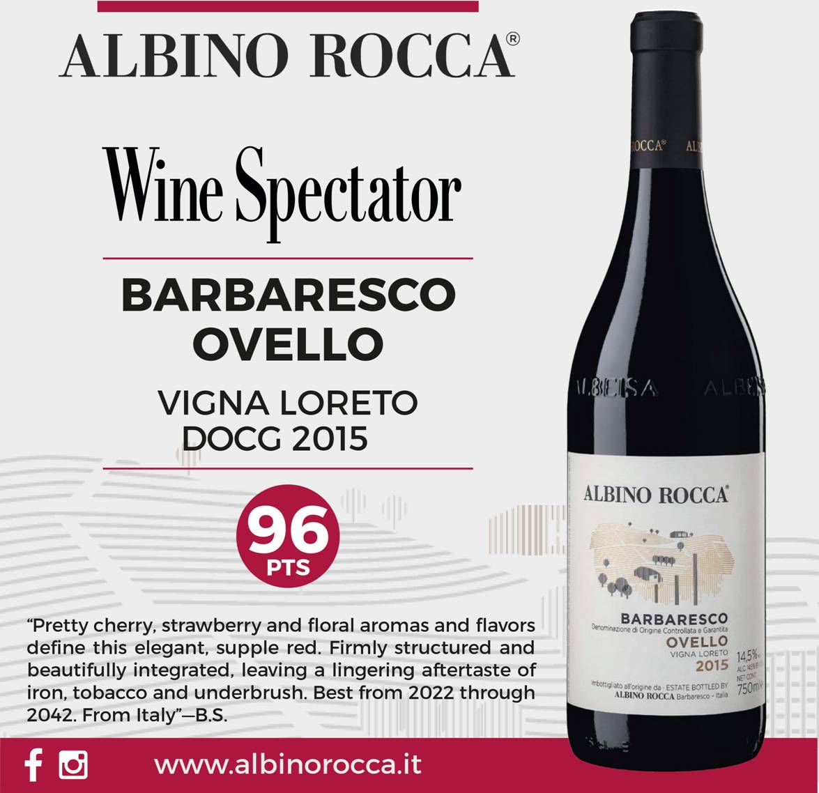 Albino Rocca #Barbaresco Ovello 2015 just got 96 Pts by <a href="/WineSpectator/">Wine Spectator</a>! <a href="/rocca_drocca71/">Daniela Rocca</a> <a href="/deGraziaWine/">de Grazia Selections</a> #wine #chicago #italy #piedmont #nebbiolo #redwine