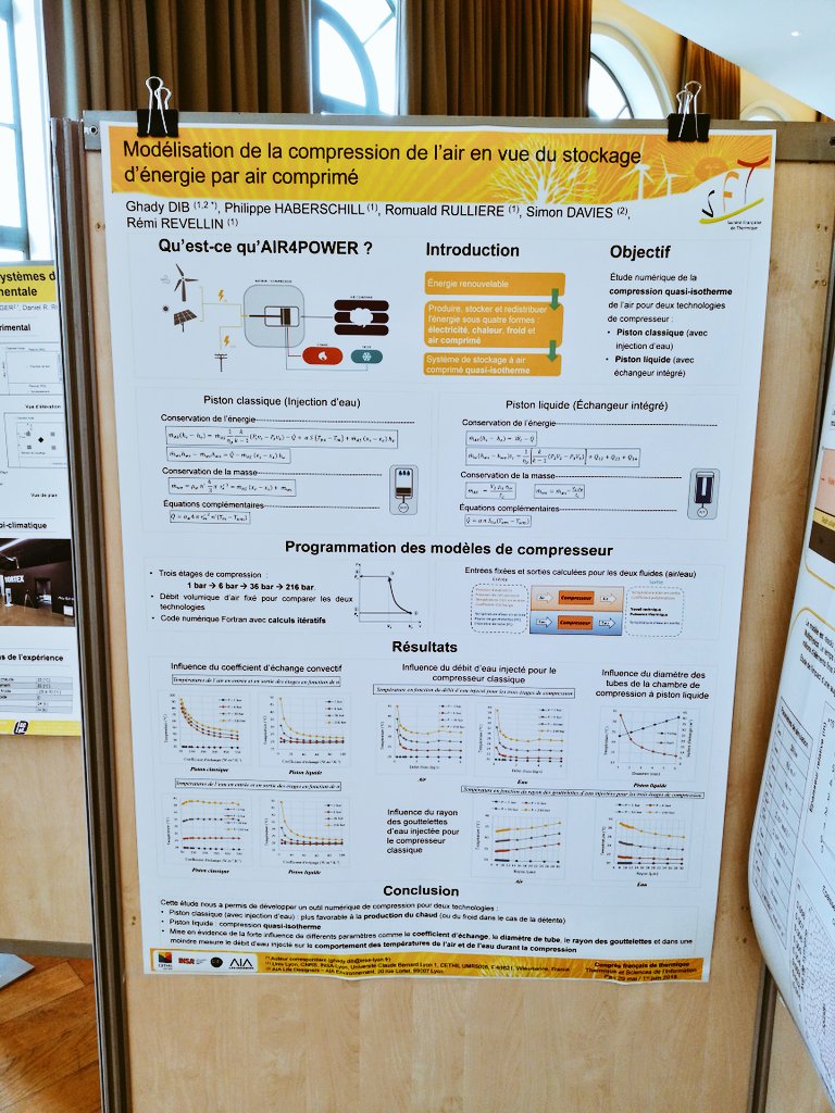 Gdib18's tweet photo. 26ème congrès français de thermique (Palais Beaumont Pau). AIR4POWER: Stockage de l'énergie sous forme d'air comprimé dans le bâtiment #AIAlifedesigner #Studioenvironnement #CAES https://t.co/SKQnGsc1CM