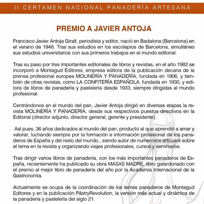JaviAntoja's tweet photo. PATER, qué felicidad y qué premio tan merecido!!! 
Amas este mundo. Y es tu mundo el que te devuelve el cariño en forma de Premio en el II Certamen Nacional de Panadería Artesana en Cazorla
@JavierAntoja, uno de los pilares de @Montagud1906
#TenerteEsMiPremio #Felicidades https://t.co/50V0CajnzZ