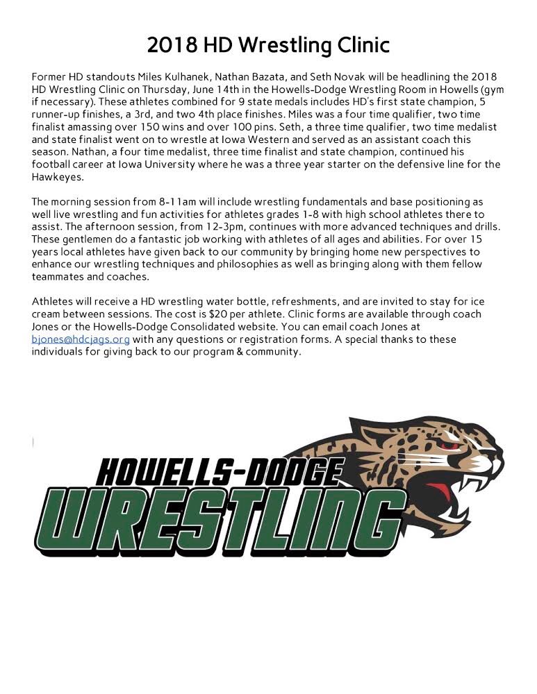 HDjagwrestling's tweet photo. The HD Wrestling Clinic with Miles, Seth, &amp; Nathan is coming up on June 14th. Excited for these clinicians &amp; another opportunity to get better! Info &amp; form below. https://t.co/rVYZhtGZtQ