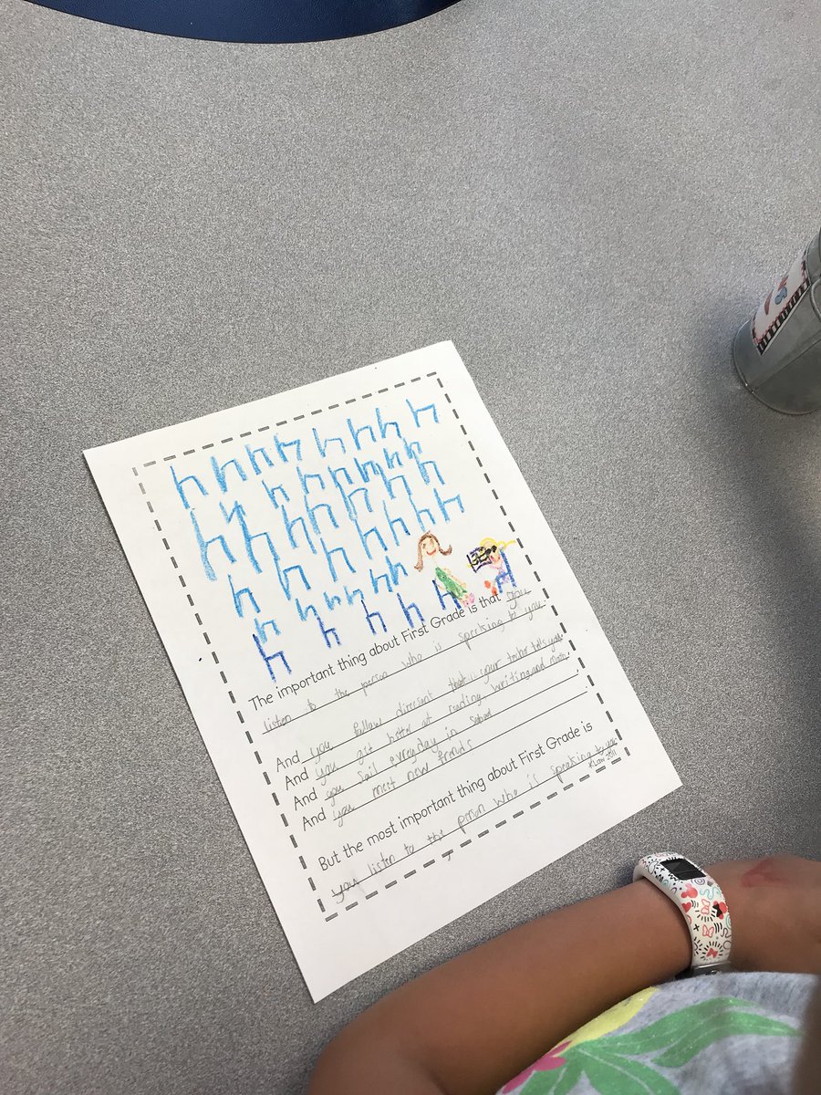 MaryAnneBShaw's tweet photo. Today we are thinking about ‘the important thing about 1st grade’. My @ScottsRidgeES friends have grown so much this year! #ReadyFor2nd https://t.co/KF80lxwoda
