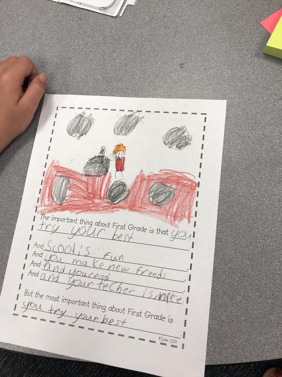 MaryAnneBShaw's tweet photo. Today we are thinking about ‘the important thing about 1st grade’. My @ScottsRidgeES friends have grown so much this year! #ReadyFor2nd https://t.co/KF80lxwoda
