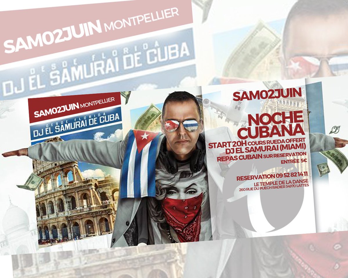 lestudiolatino's tweet photo. 🇨🇺🔥💥🌶🇨🇺 ★ ✭SAM02JUIN ✭★ 🇨🇺🔥💥🌶🇨🇺
NOCHE CUBANA - 🏝 🇨🇺 🇺🇸 DJ IVAN EL SAMURAI (MIAMI)🇺🇸🇨🇺🏝
Un des meilleurs Djs Mondiaux de la salsa cubaine en tournée Européenne ! 
https://t.co/bWbUoRGm3w https://t.co/raySJ53xko