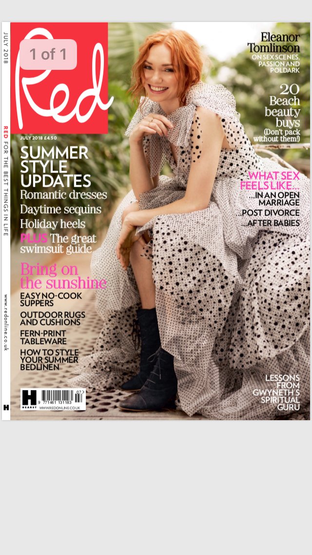 megconner's tweet image. Interviewed Eleanor Tomlinson for the cover of the new @RedMagDaily - out today!