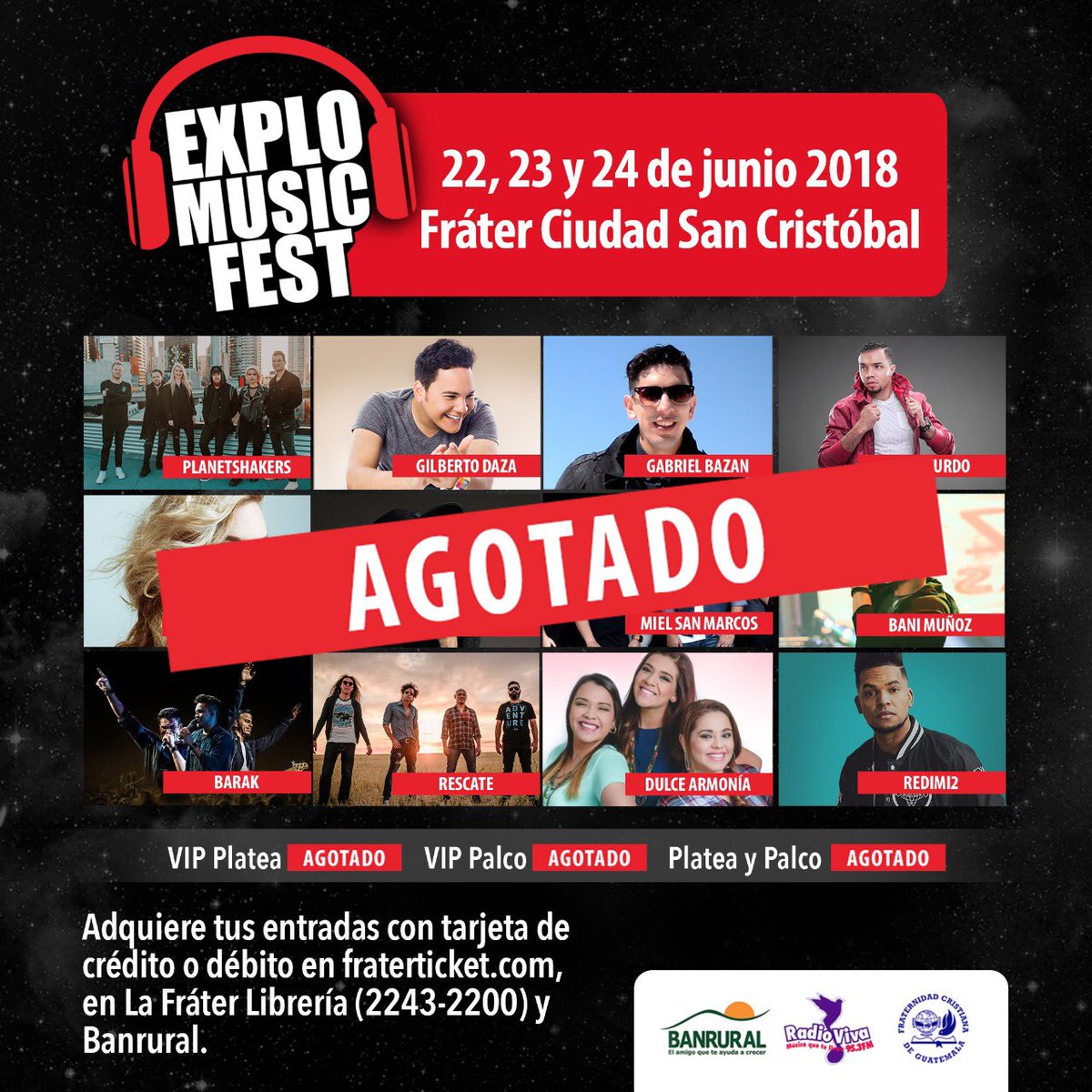 Renato_Briones's tweet photo. 😱🤭 calmados! 
se acabaron las entradas a @explomusicfest 2018 pero el sábado 23 de junio pueden adquirir las entradas a #explomusicfest2019.
NO TE QUEDES FUERAAAA.
#explomusicfest #explomusicfest2018 #lafrater #festivaldemusica https://t.co/iWsEQMOetm