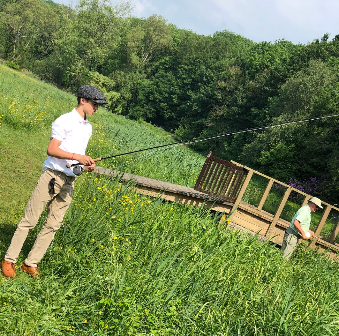 เดวิดกับลูกชายบรู๊คลินและโรมิโอไปตกปลากันครับ