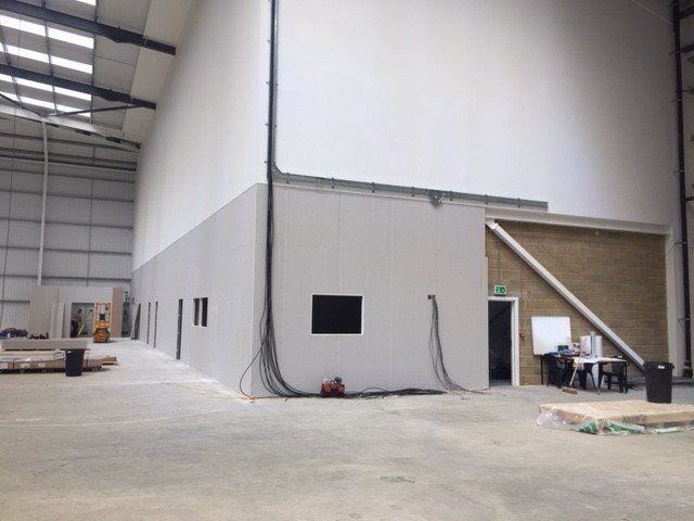 Update on progress on this #refurbishment project we started earlier this month in Cambridge, transformation nearly complete of this empty unit #revamp #officespace #mezzaninefloor #partitioning #cambridge #fitoutproject