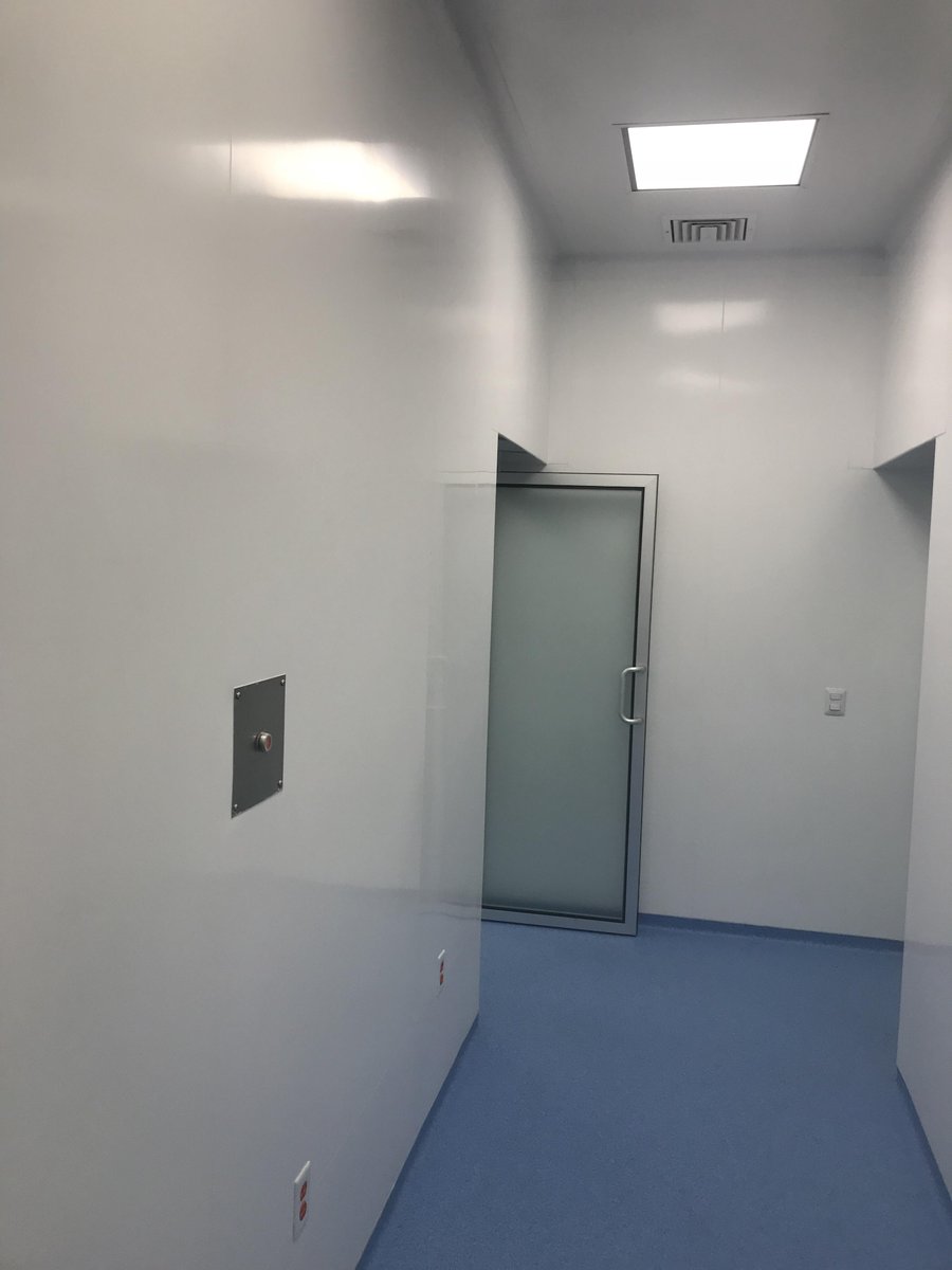 BioClad's tweet photo. Final Project snaps from the recent trip to Mexico with Mongar Solutions.

A recently refurbished Microbiological &amp; Diagnostic Centre in Jalisco. From corridors to research labs BioClad and BioCove were installed using welded joints. All #FDA compliant and a very happy client. https://t.co/VaWqzA7Ivc