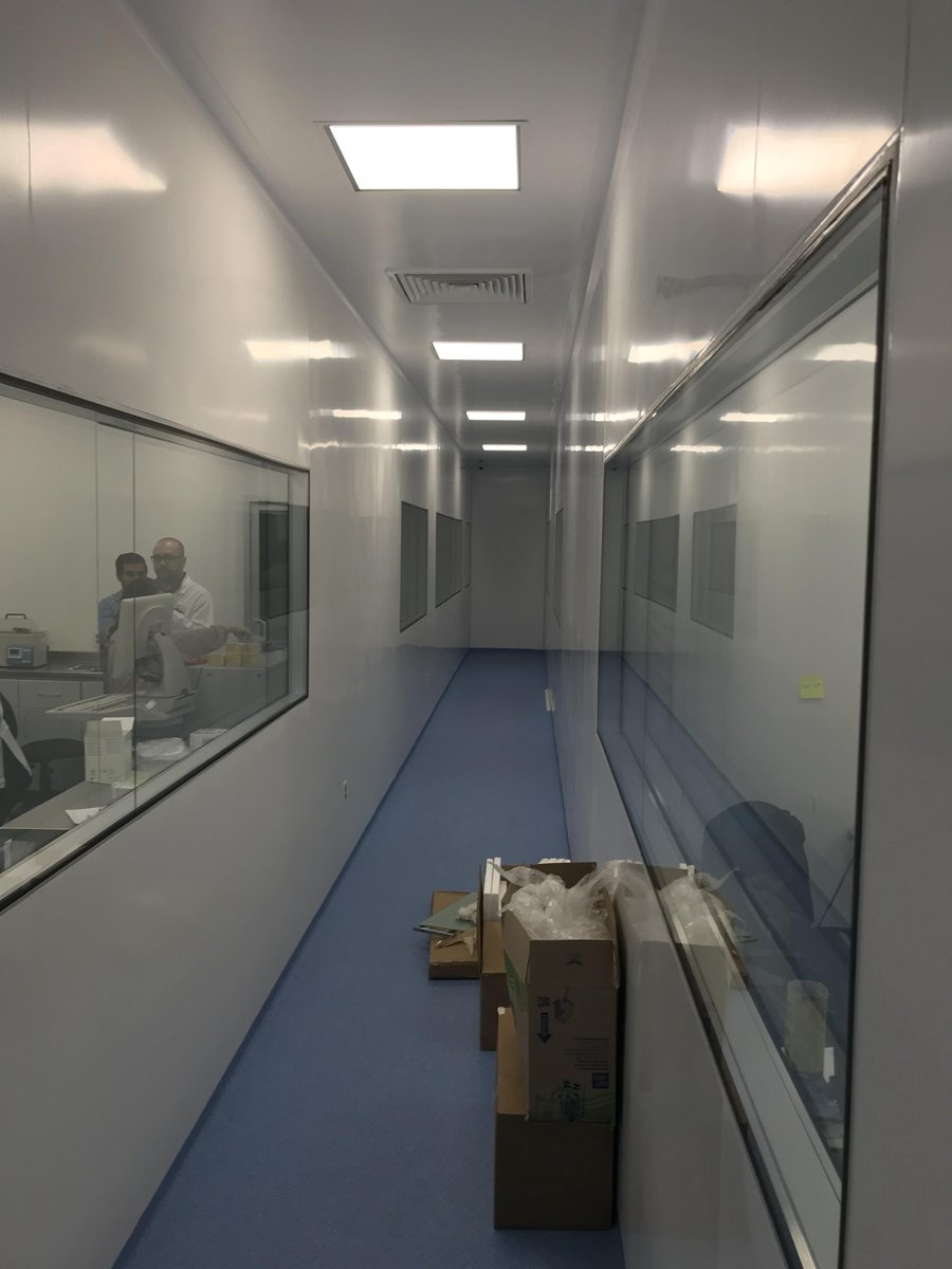 BioClad's tweet photo. Final Project snaps from the recent trip to Mexico with Mongar Solutions.

A recently refurbished Microbiological &amp; Diagnostic Centre in Jalisco. From corridors to research labs BioClad and BioCove were installed using welded joints. All #FDA compliant and a very happy client. https://t.co/VaWqzA7Ivc