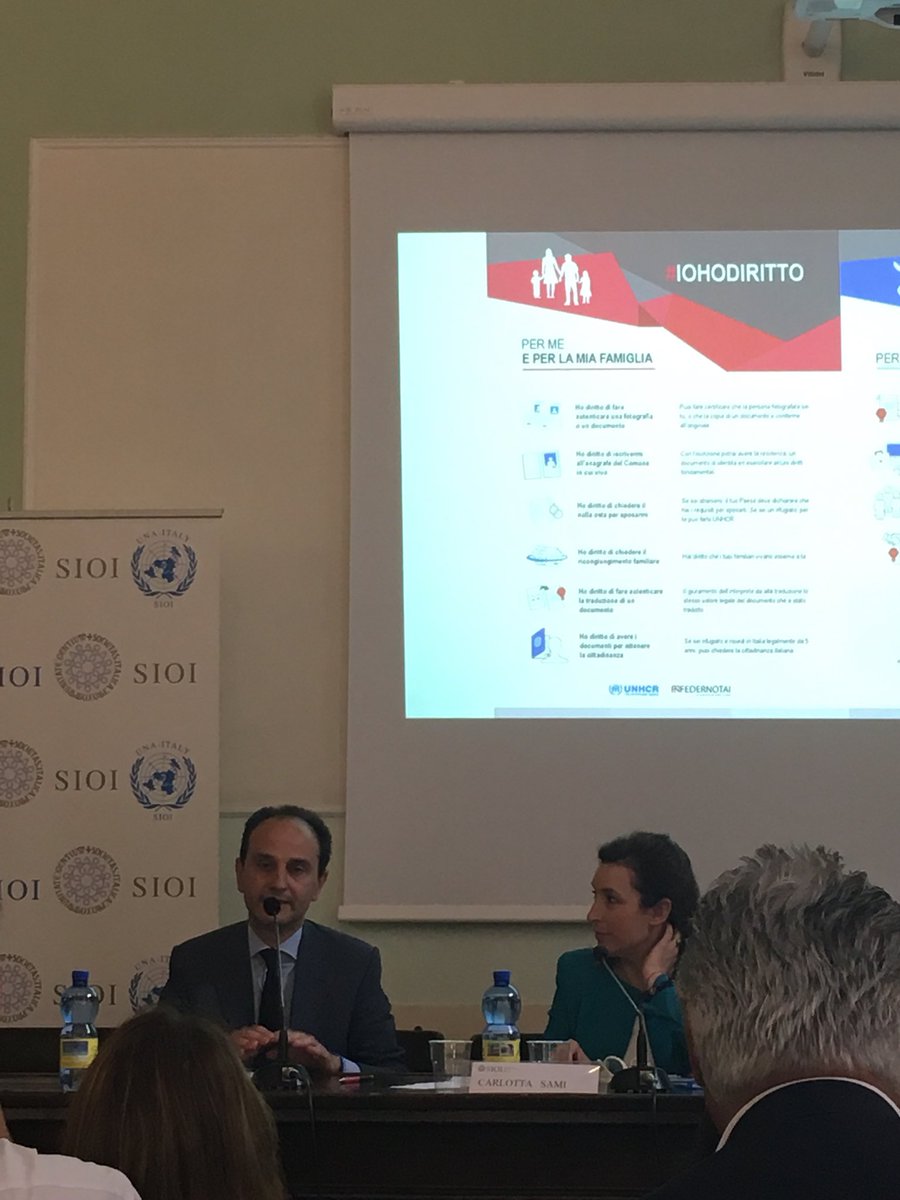 gioliperni's tweet photo. Il Presidente Liotta di @Federnotai1 presenta #iohodiritto i notai italiani con i rifugiati l’accesso ai diritti facilita l’integrazione #WithRefugees https://t.co/mDmankYwX4